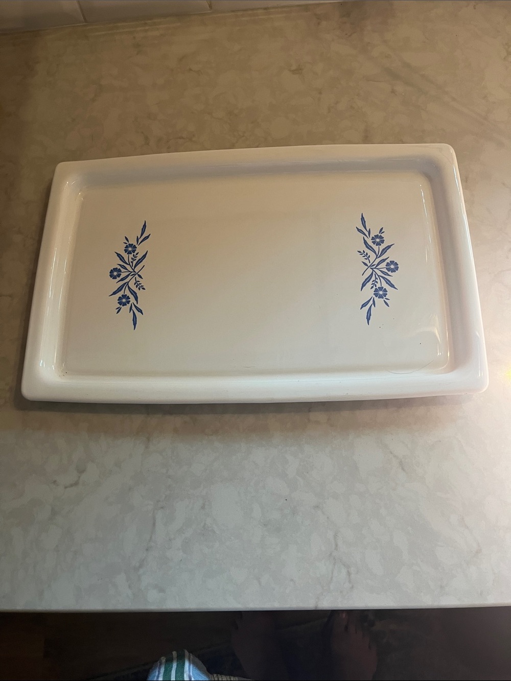 Vintage Corning Ware blue cornflower broil and bake tray P 35  B